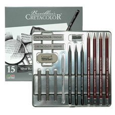 Silver Graphite Tin Drawing Set